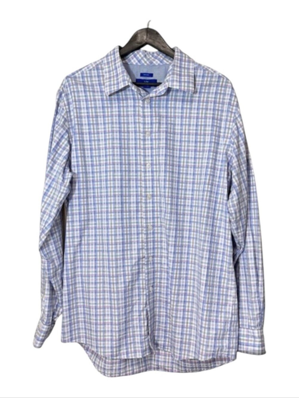 Egara Men’s Plaid Non-Iron Button Up Cotton Shirt - Size XLT